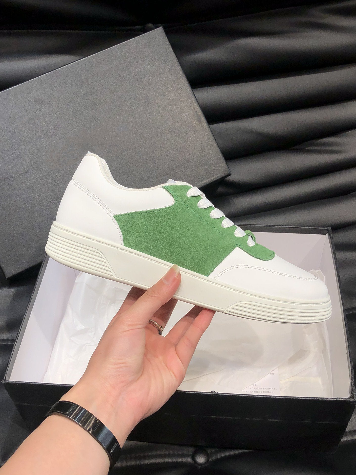 CC SNEAKERS TRAINERS GREEN SUEDE LEATHER