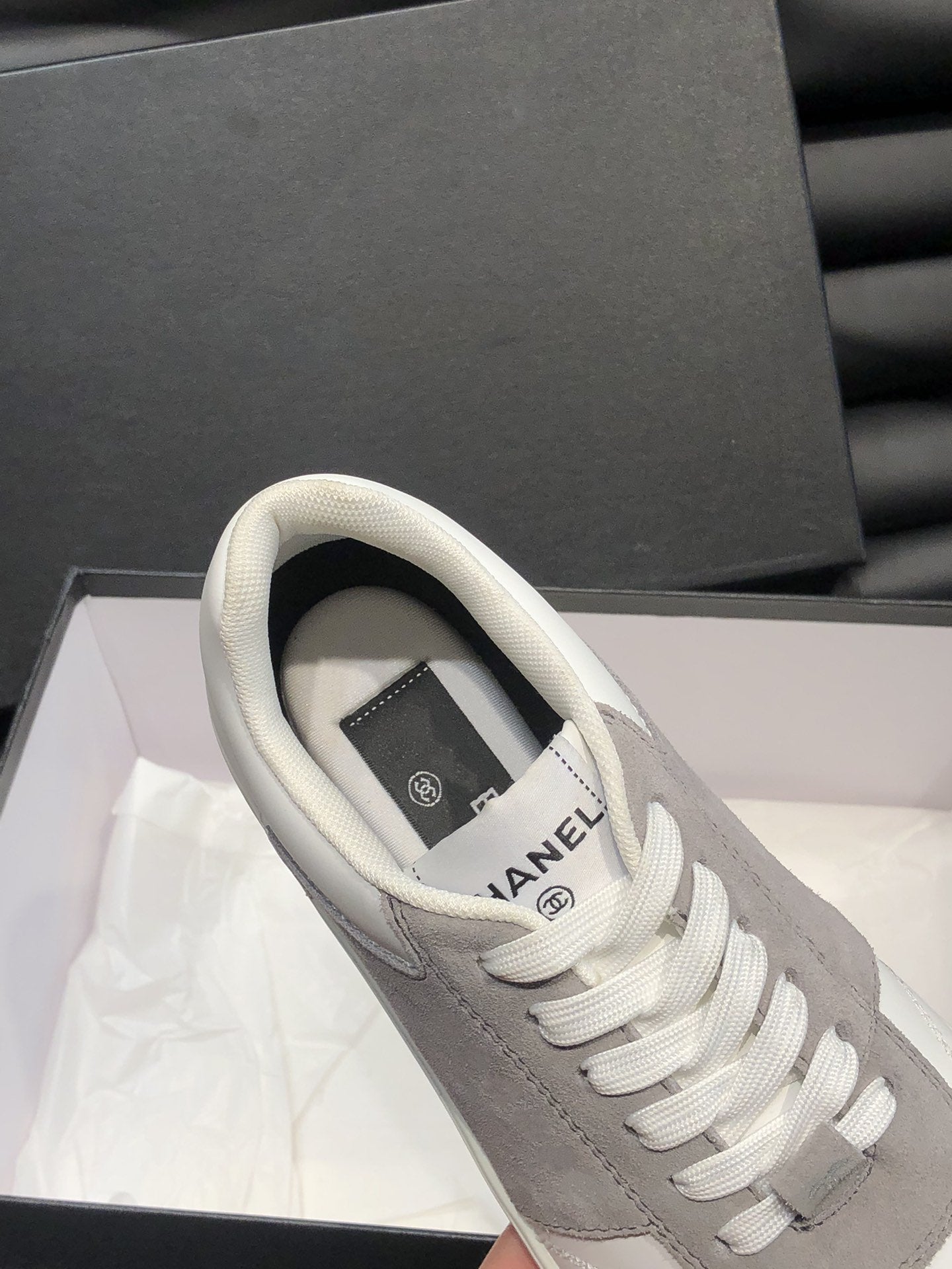 CC SNEAKERS TRAINERS GREY SUEDE LEATHER