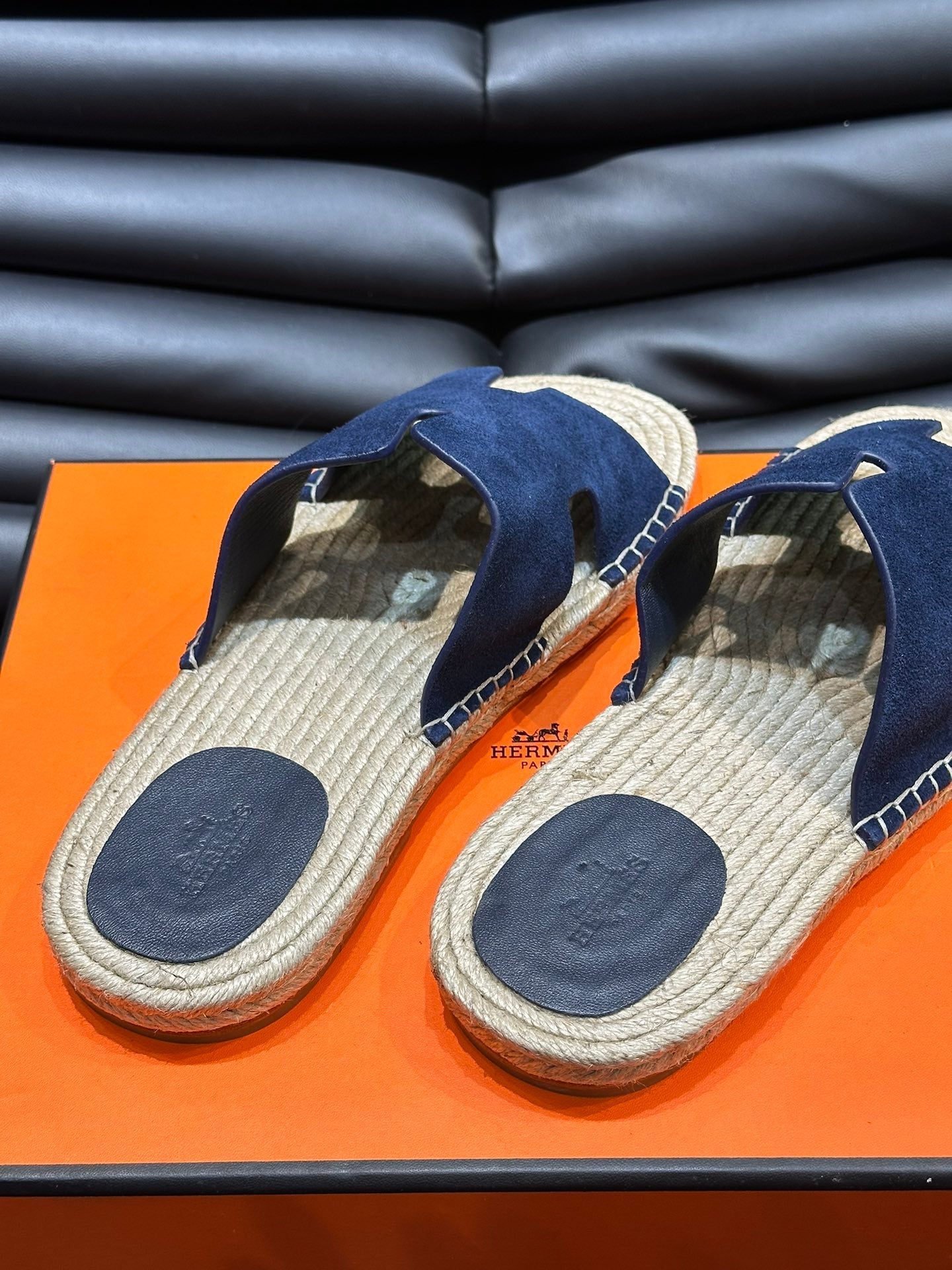 HM ANTIGUA ESPADRILLE SANDAL NAVY SUEDE
