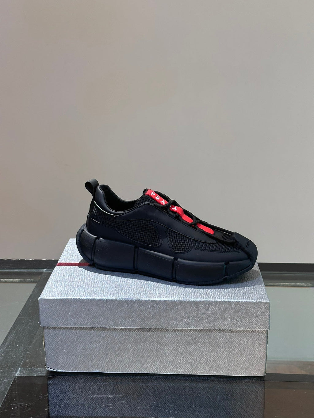 PRA AMERICA'S CUP SOFT RUBBER AND BIKE FABRIC SNEAKERS BLACK