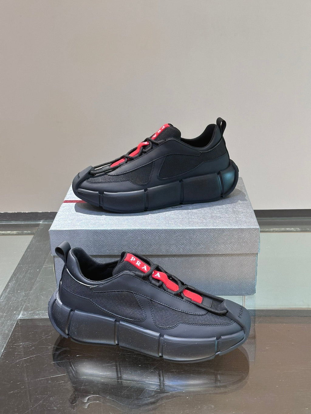 PRA AMERICA'S CUP SOFT RUBBER AND BIKE FABRIC SNEAKERS BLACK