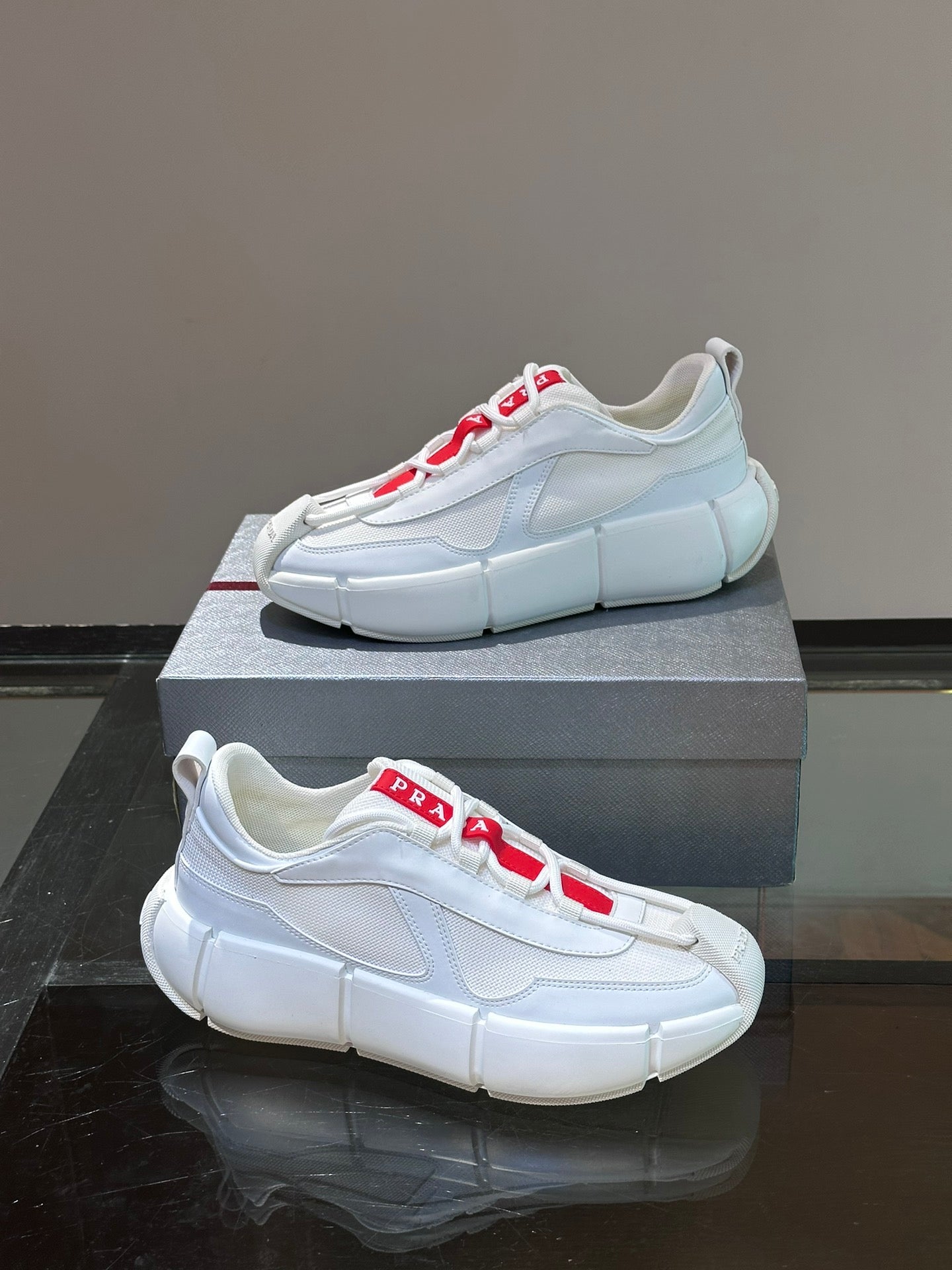 PRA AMERICA'S CUP SOFT RUBBER AND BIKE FABRIC SNEAKERS WHITE