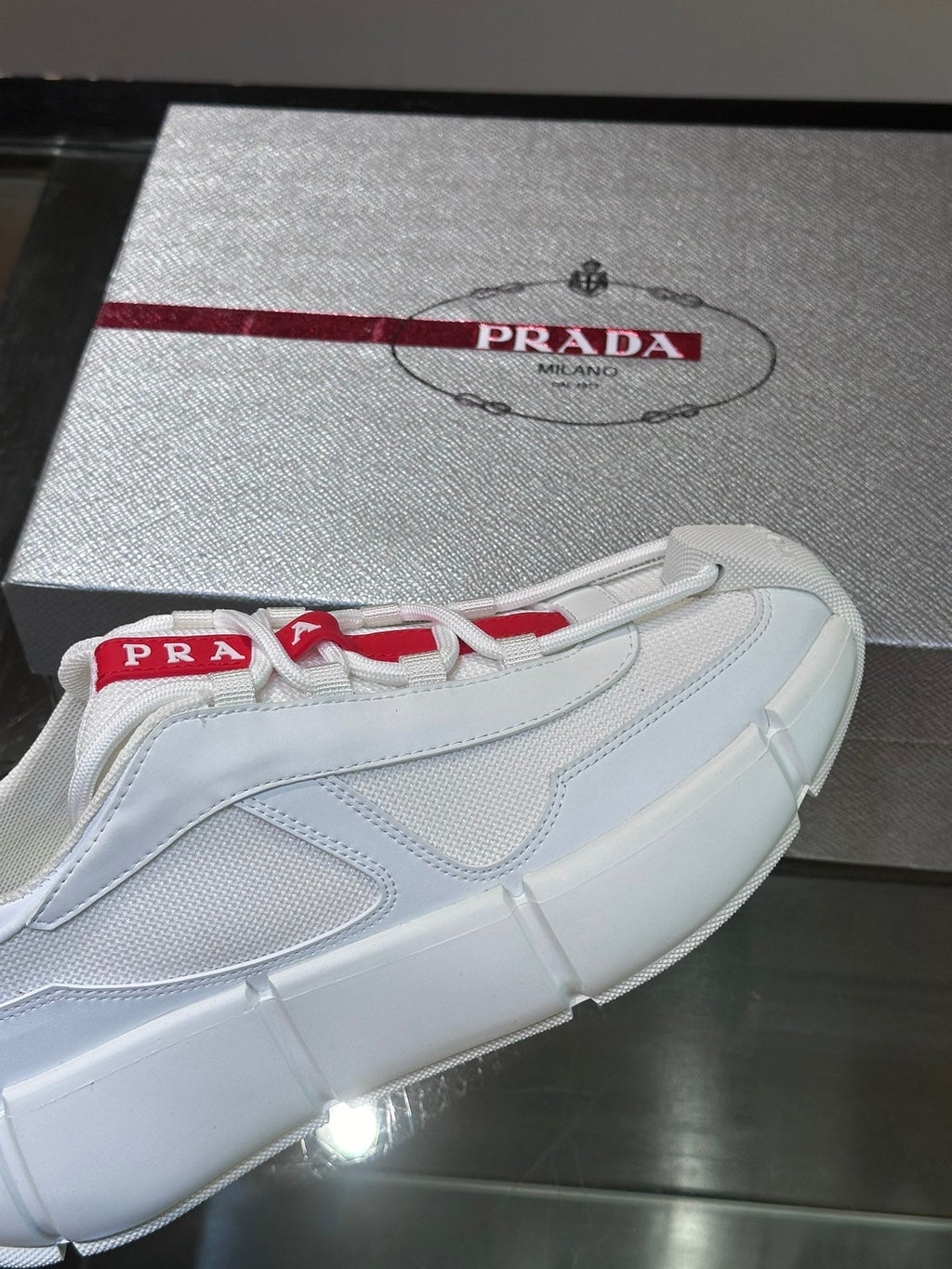 PRA AMERICA'S CUP SOFT RUBBER AND BIKE FABRIC SNEAKERS WHITE