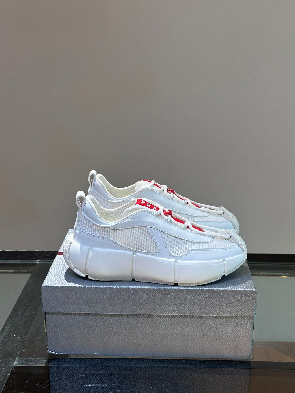 PRA AMERICA'S CUP SOFT RUBBER AND BIKE FABRIC SNEAKERS WHITE