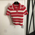 DIOR 26S SHORT-SLEEVE POLO KNIT TOP 1079