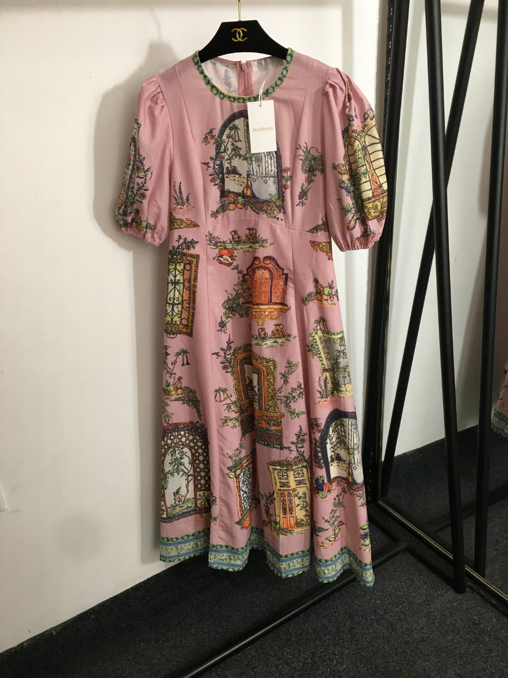 ZIMMERMANN 26S PUFF SLEEVE PATTERNED DRESS STYLE 19