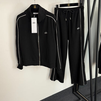 ALO 26S ZIP-UP TRACK JACKET & WIDE-LEG PANTS SET 284