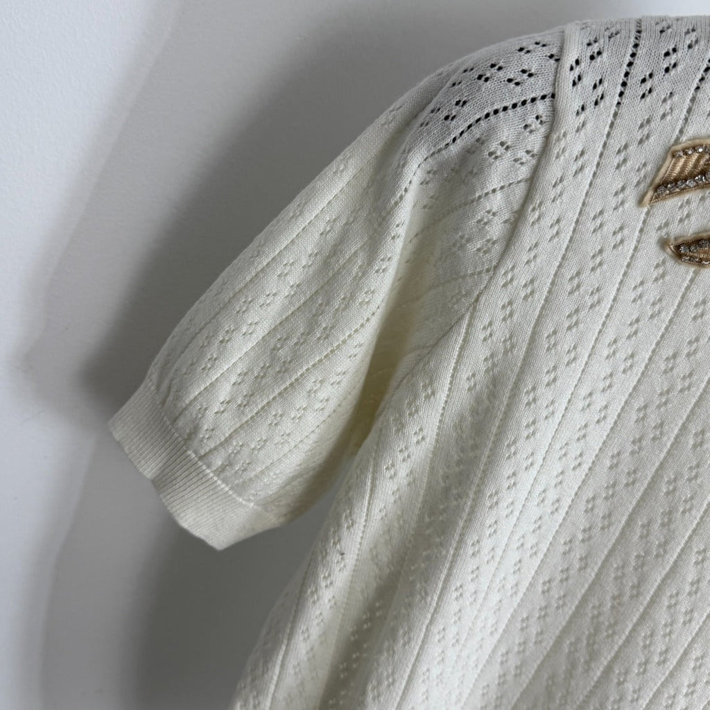 MIUMIU SHORT-SLEEVE KNIT TOP STYLE 397