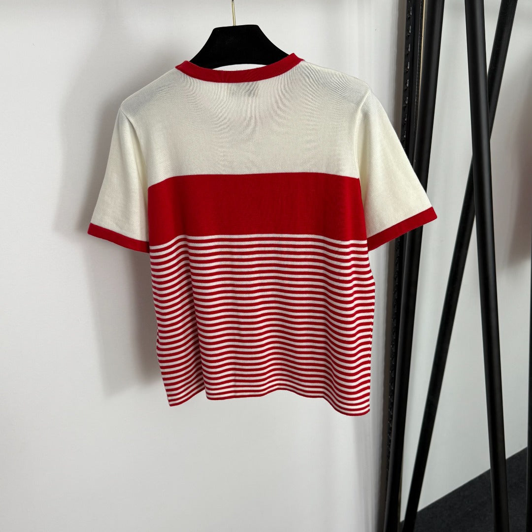 MIUMIU SHORT-SLEEVE KNIT TOP STYLE 360