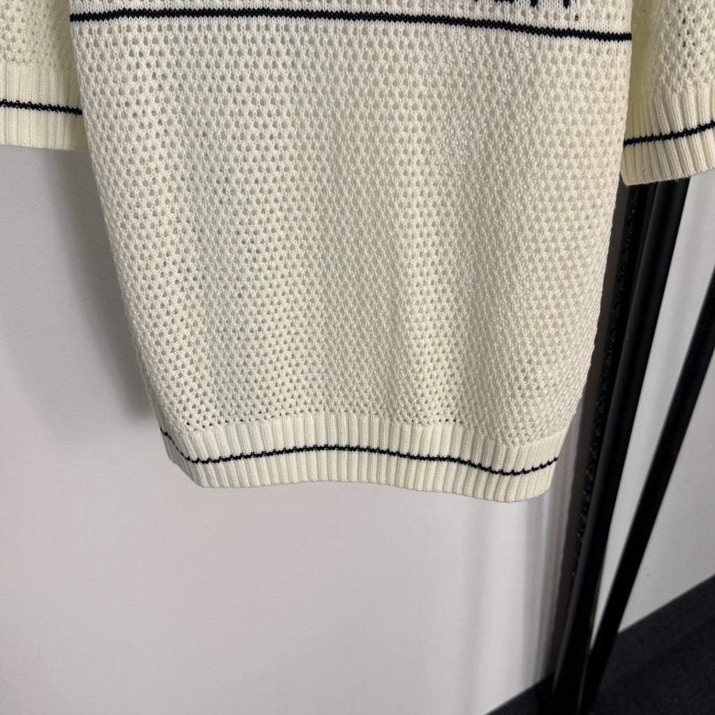 DIOR 26S SHORT-SLEEVE CUT-OUT KNIT TOP 1081