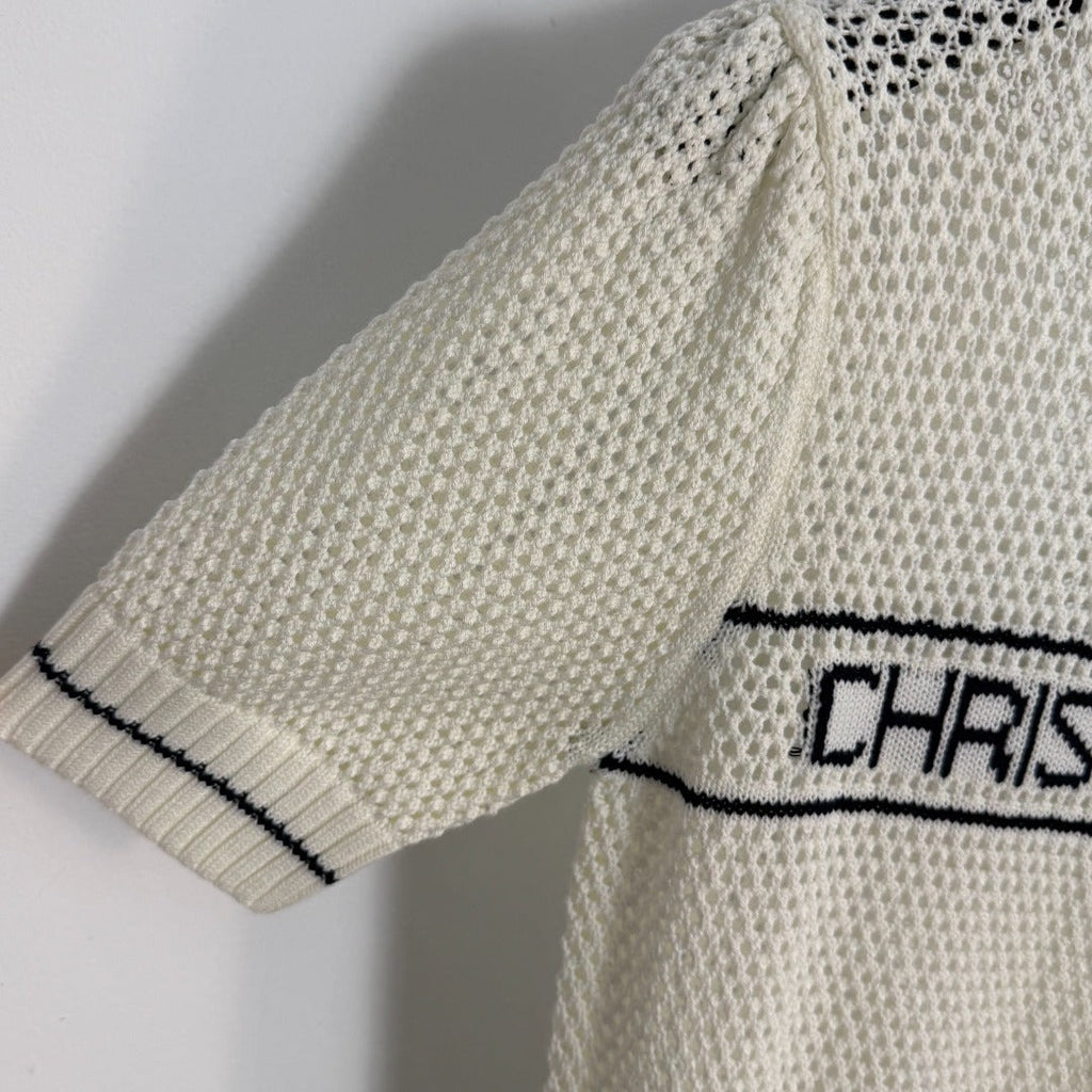 DIOR 26S SHORT-SLEEVE CUT-OUT KNIT TOP 1081