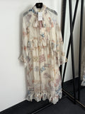 ZIMMERMANN 26S PATTERNED LONG-SLEEVE DRESS STYLE 63