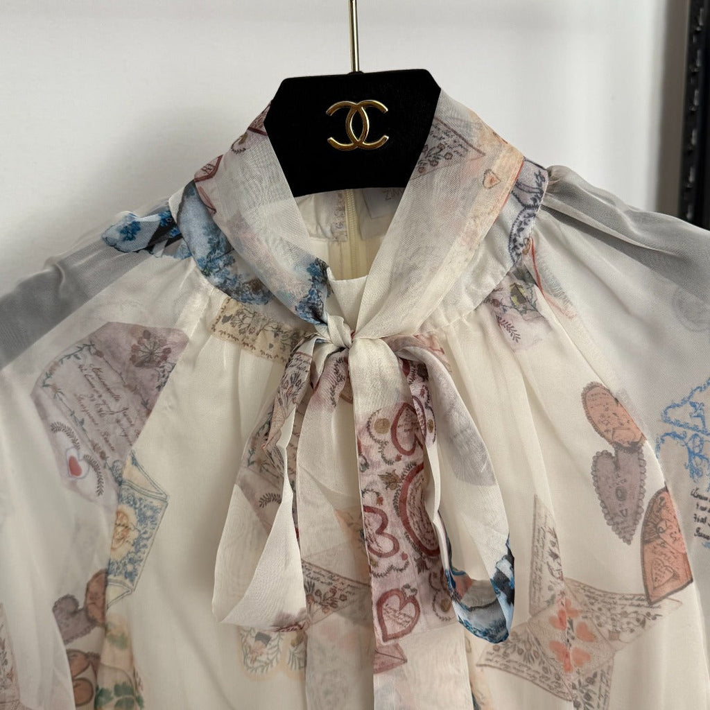 ZIMMERMANN 26S PATTERNED LONG-SLEEVE DRESS STYLE 63