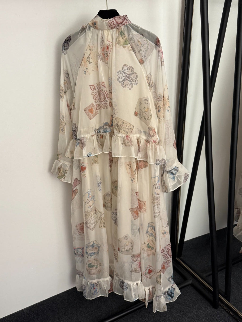 ZIMMERMANN 26S PATTERNED LONG-SLEEVE DRESS STYLE 63