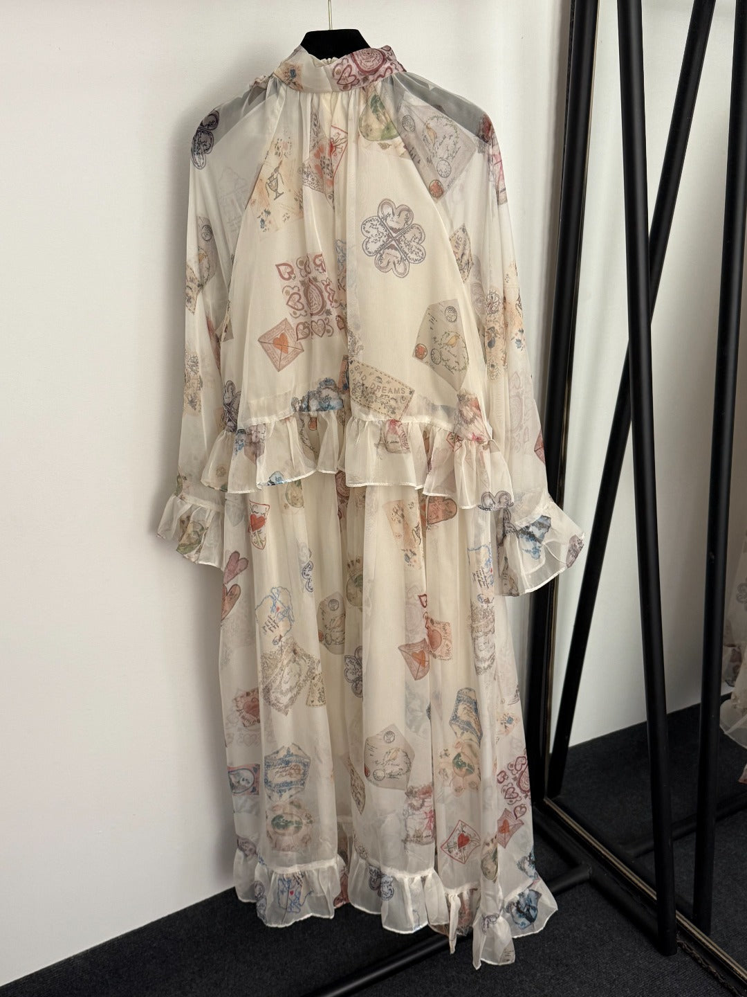 ZIMMERMANN 26S PATTERNED LONG-SLEEVE DRESS STYLE 63