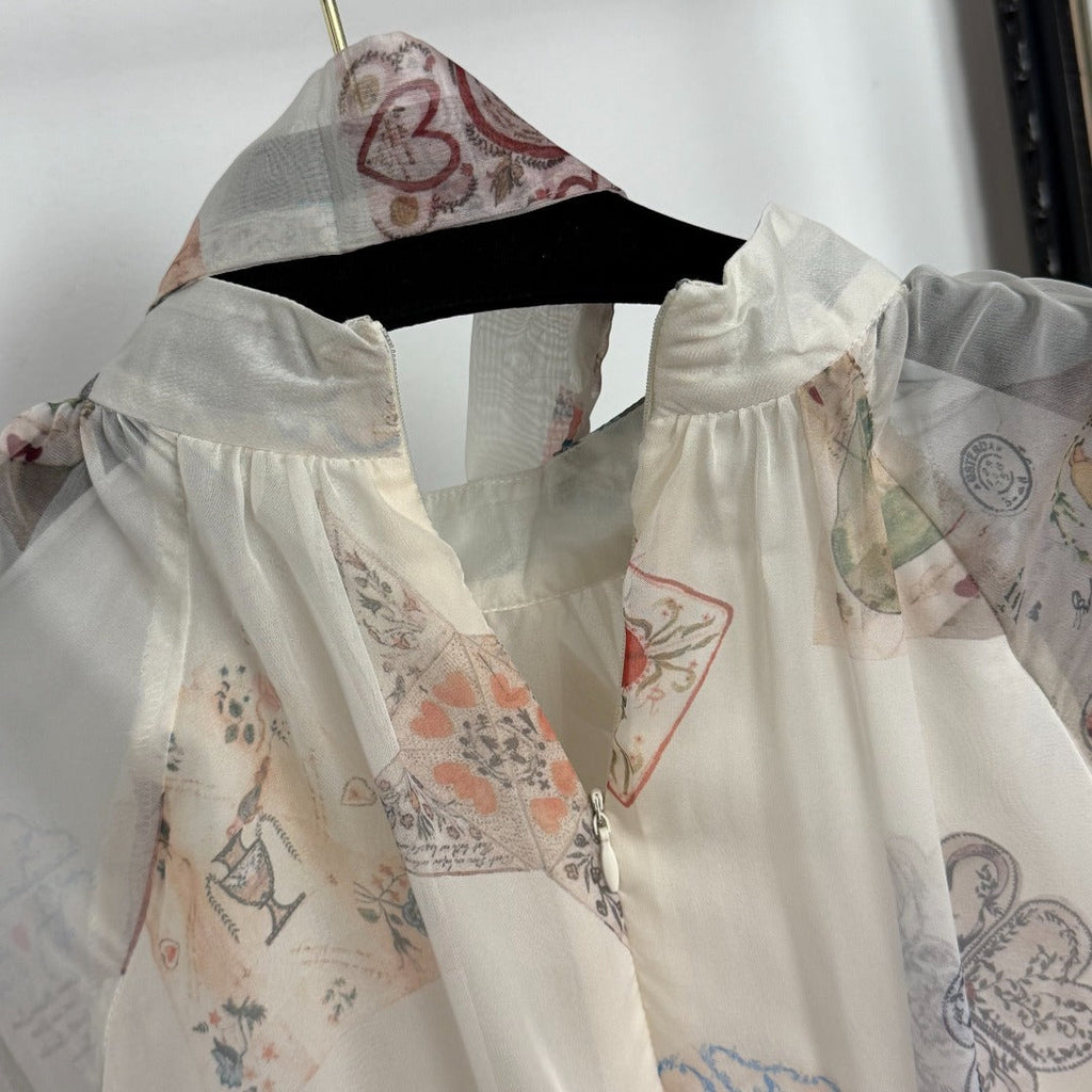 ZIMMERMANN 26S PATTERNED LONG-SLEEVE DRESS STYLE 63