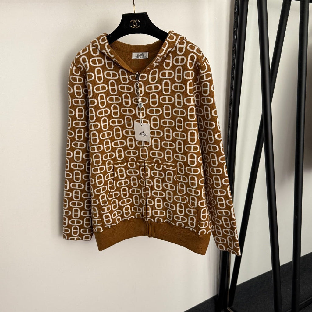 HERMES 25S REVERSIBLE CASHMERE SWEATER JACKET 114