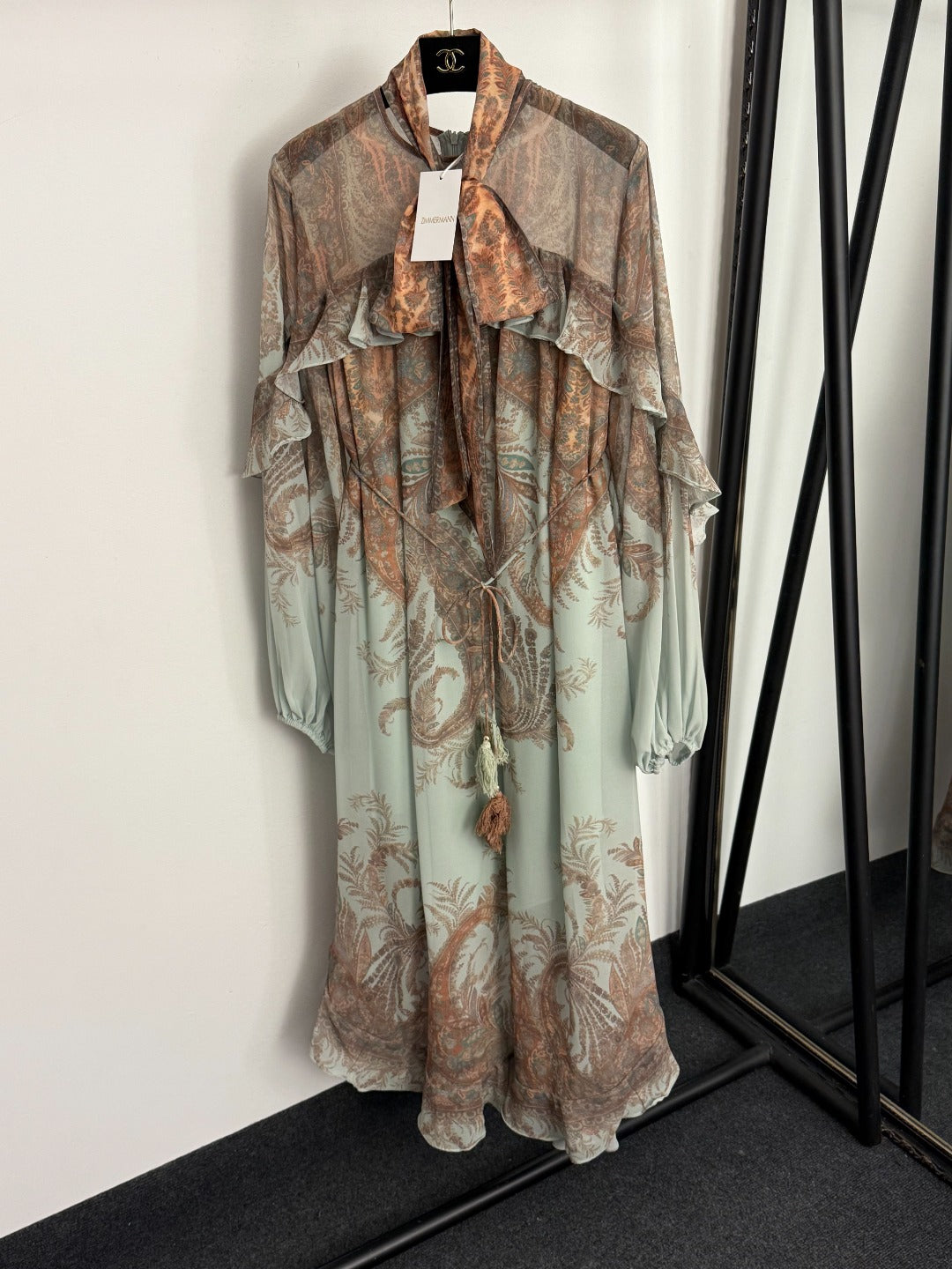 ZIMMERMANN 26S BOW-NECK LONG-SLEEVE DRESS STYLE 143