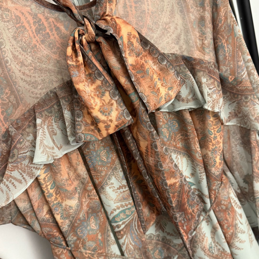 ZIMMERMANN 26S BOW-NECK LONG-SLEEVE DRESS STYLE 143