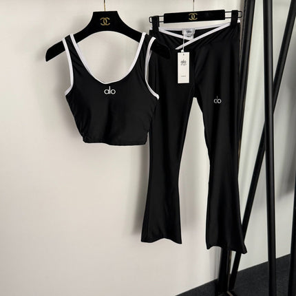 ALO 26S CROP TANK TOP & FLARED PANTS SET 221