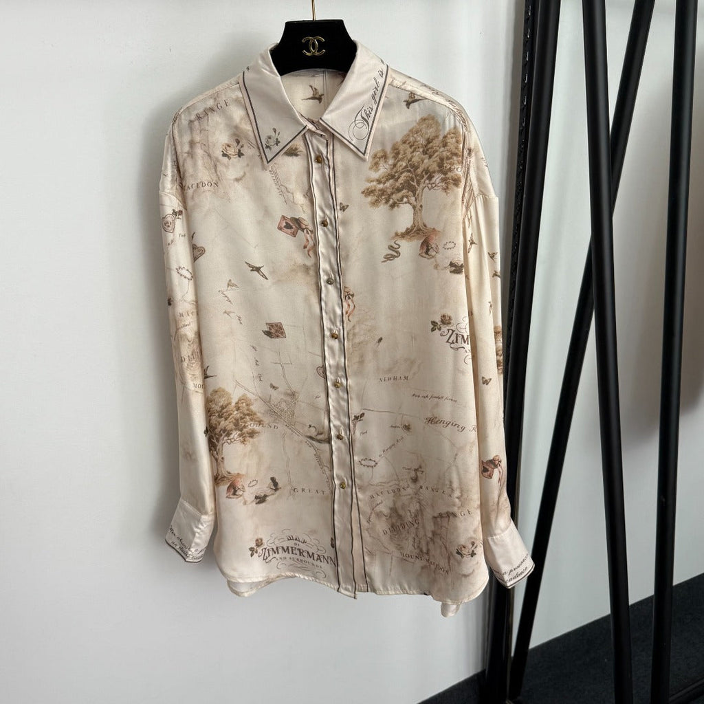 ZIMMERMANN 26S SHIRT AND STRAIGHT-LEG PANTS SET STYLE 59