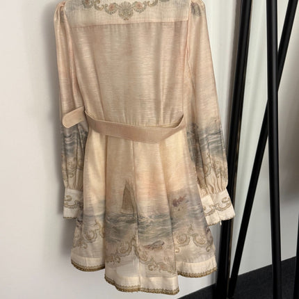 ZIMMERMANN 26S LONG-SLEEVE BELTED MINI DRESS 239