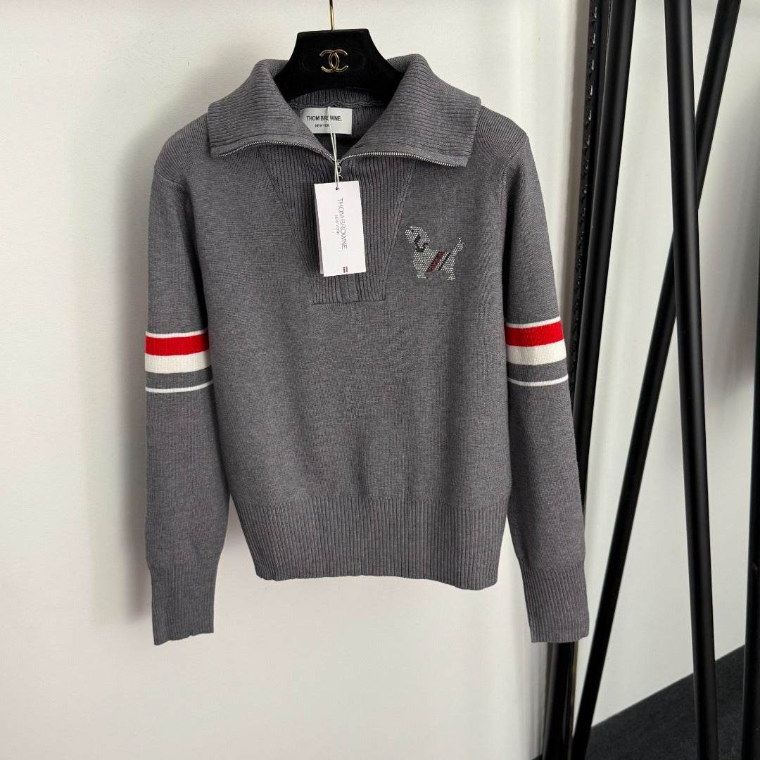 THOM 26S LONG-SLEEVE ZIP-UP KNIT TOP STYLE 73