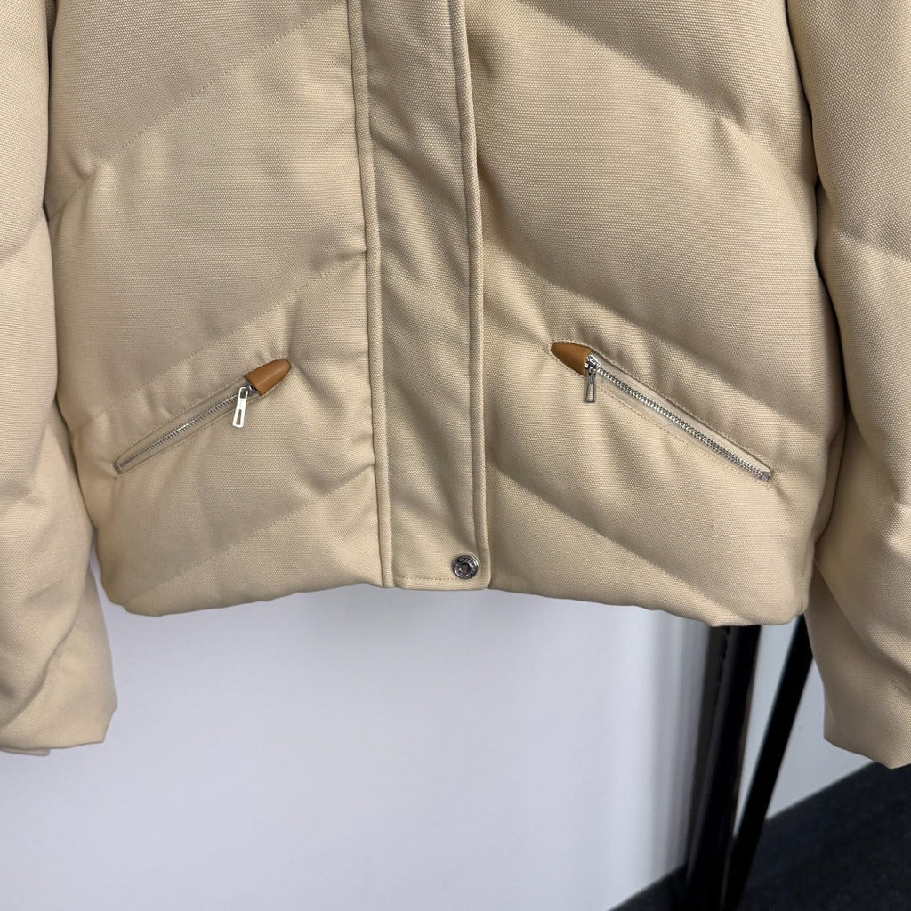 HERMES 25S HOODED LONG-SLEEVE PUFFER JACKET 428