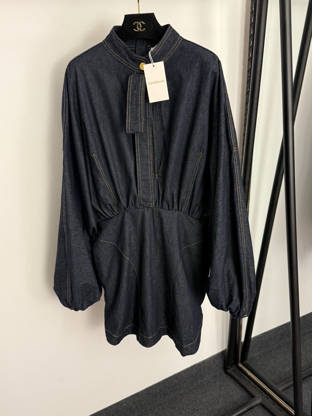 ZIMMERMANN 26S PUFF SLEEVE DENIM DRESS STYLE 118