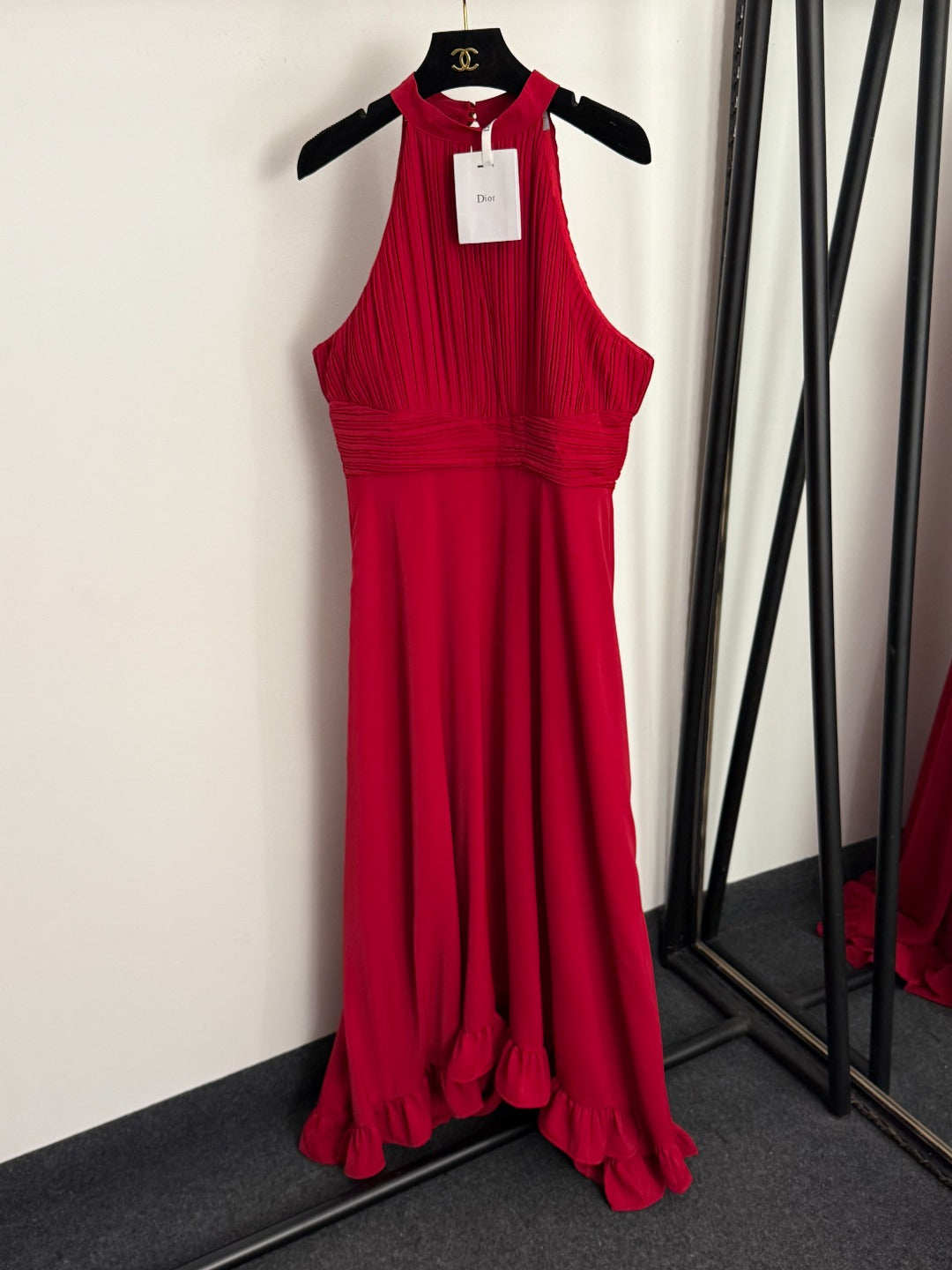DIOR 26S PLEATED HALTER-NECK BLAZER DRESS 899