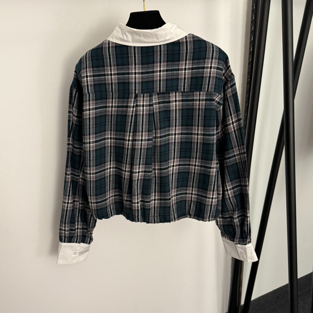 CELINE 26S LONG-SLEEVE CHECKED SHIRT STYLE 10