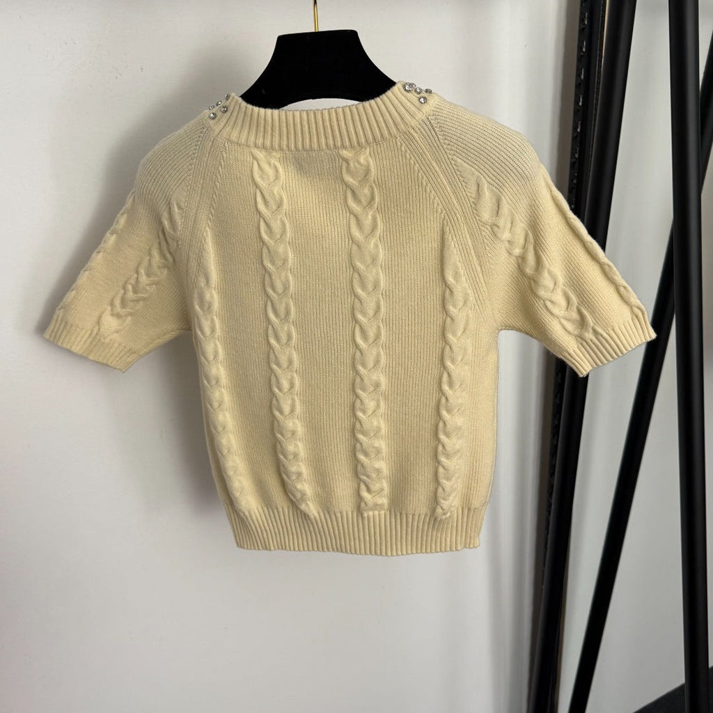 CHANEL 26S SHORT-SLEEVE CREWNECK SWEATER 687