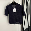 DIOR 26S SHORT-SLEEVE CUT-OUT KNIT TOP 1105