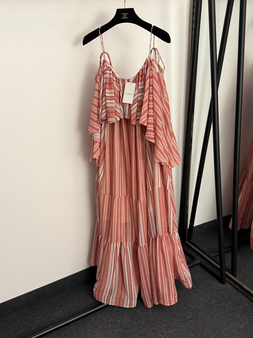 ZIMMERMANN 26S STRIPED SPAGHETTI STRAP DRESS STYLE 110