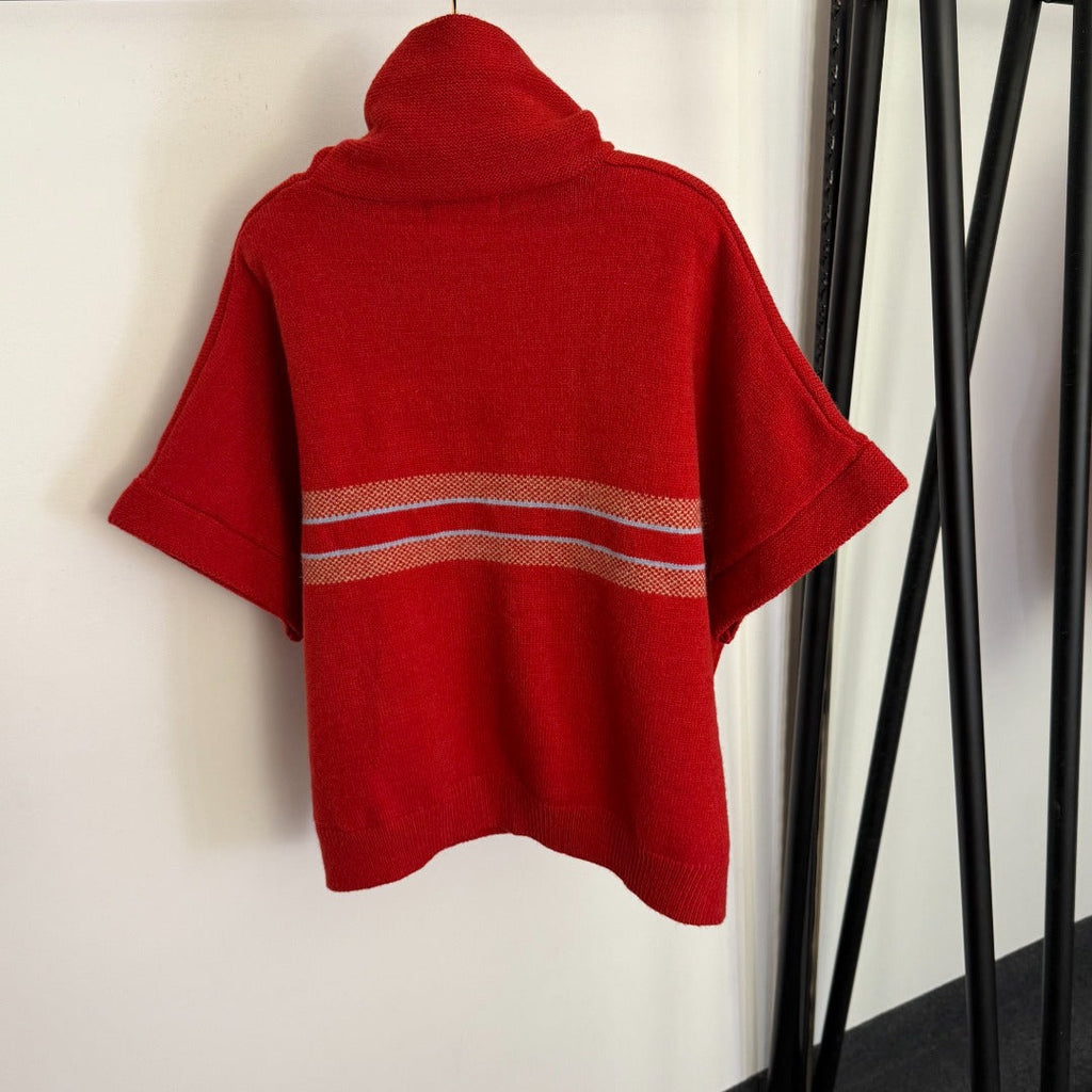 DIOR 26S SHORT-SLEEVE HIGH-NECK KNITTED SWEATER 967