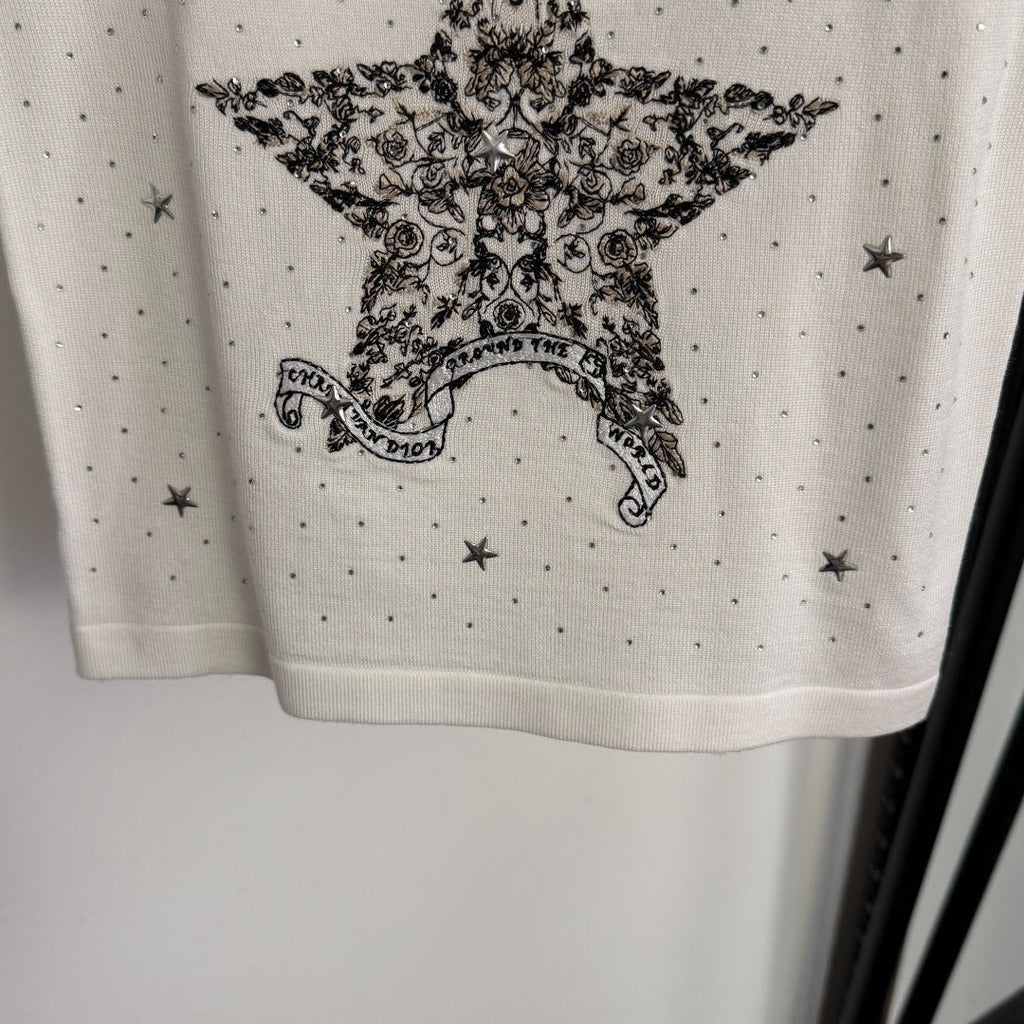 DIOR 26S RHINESTONE-EMBELLISHED KNITTED VEST 963