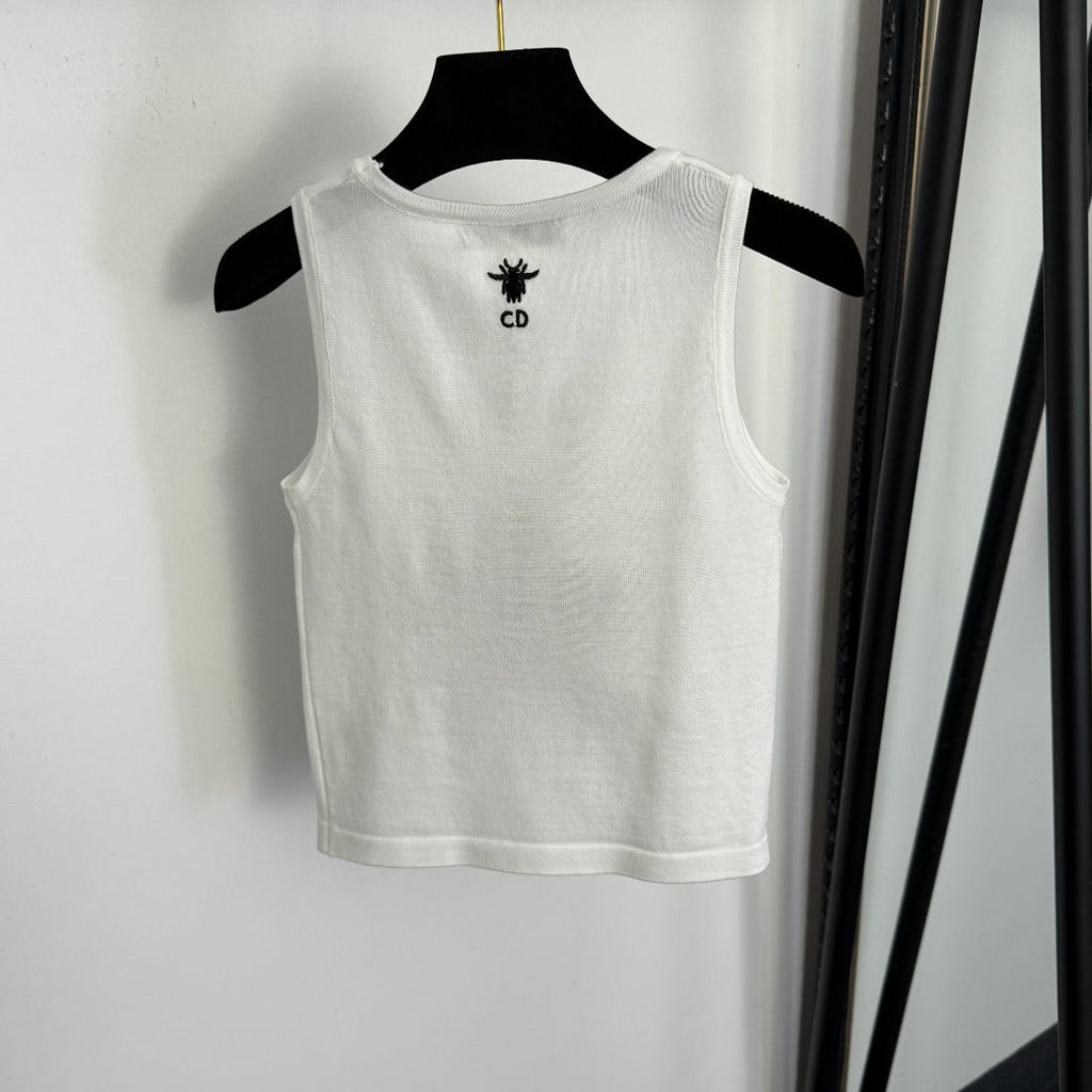 DIOR 26S RHINESTONE-EMBELLISHED KNITTED VEST 963