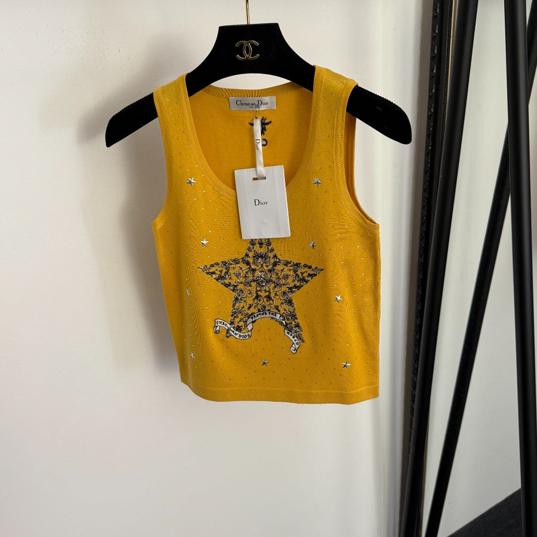 DIOR 26S RHINESTONE-EMBELLISHED KNITTED VEST 965