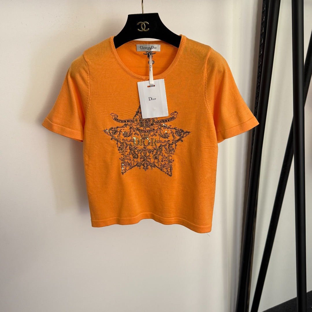 DIOR 26S SHORT-SLEEVE KNIT T-SHIRT 1040
