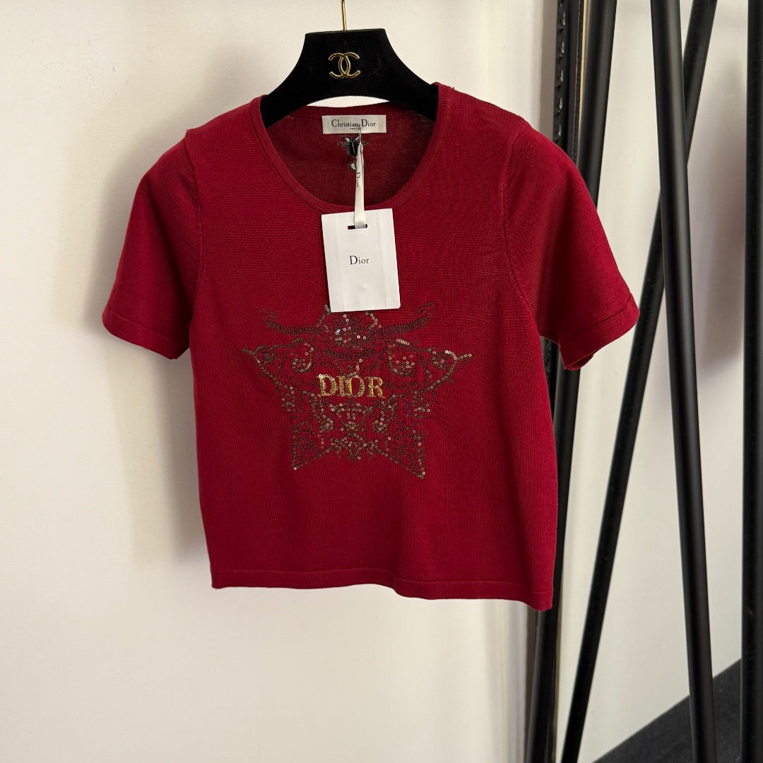 DIOR 26S SHORT-SLEEVE KNIT TOP 1035