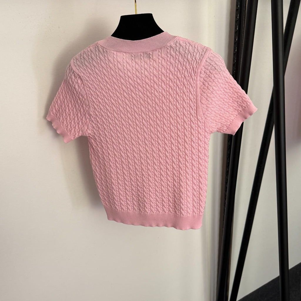 DIOR 26S SHORT-SLEEVE KNIT TOP 1030