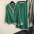 LORO PIANA 26S HOODED SHIRT AND FLARED PANTS SET 788