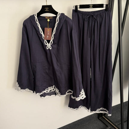 LORO PIANA 26S HOODED SHIRT AND FLARED PANTS SET 790