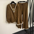 LORO PIANA 26S HOODED SHIRT AND FLARED PANTS SET 786