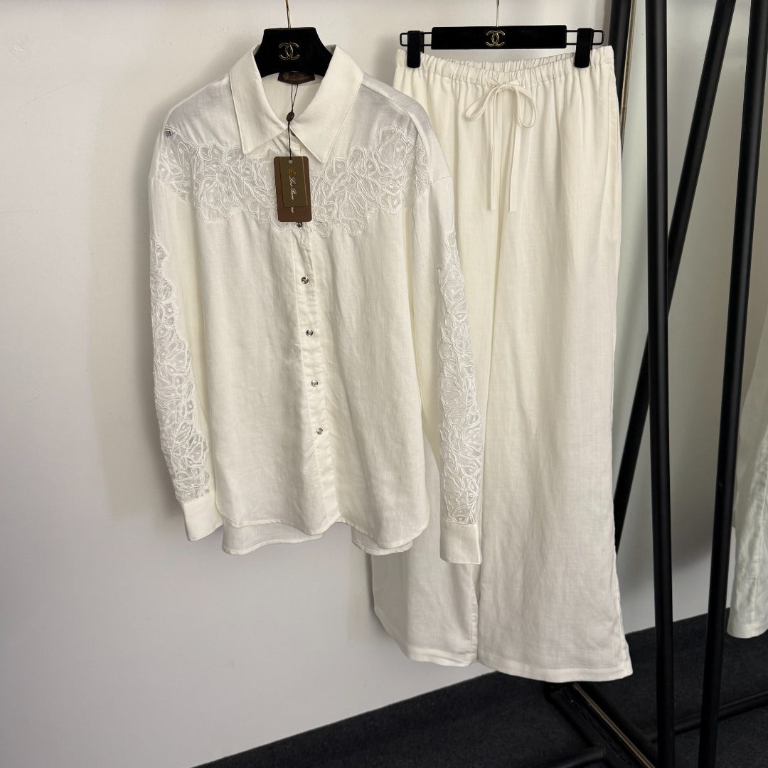 LORO PIANA 26S SHIRT AND WIDE LEG PANTS SET 782