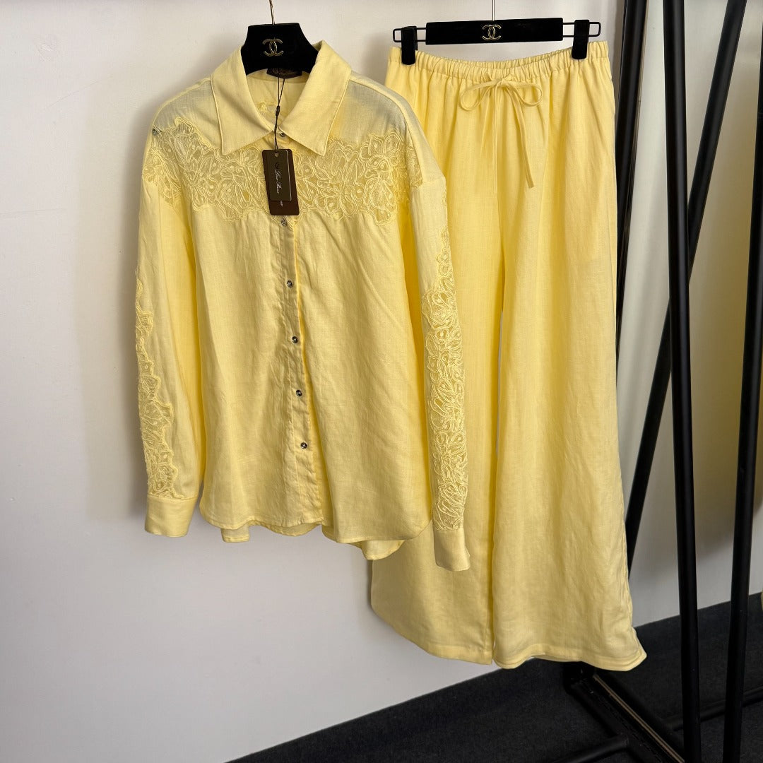 LORO PIANA 26S SHIRT AND WIDE LEG PANTS SET 784