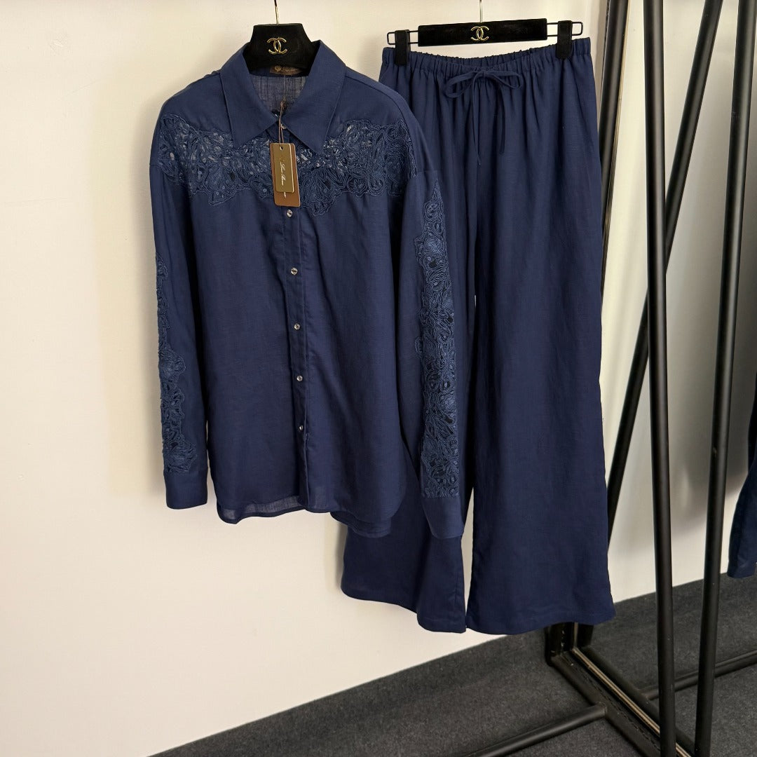 LORO PIANA 26S SHIRT AND WIDE LEG PANTS SET 781