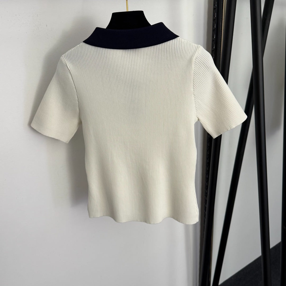 MIUMIU 26S SHORT SLEEVE KNIT TOP 1031