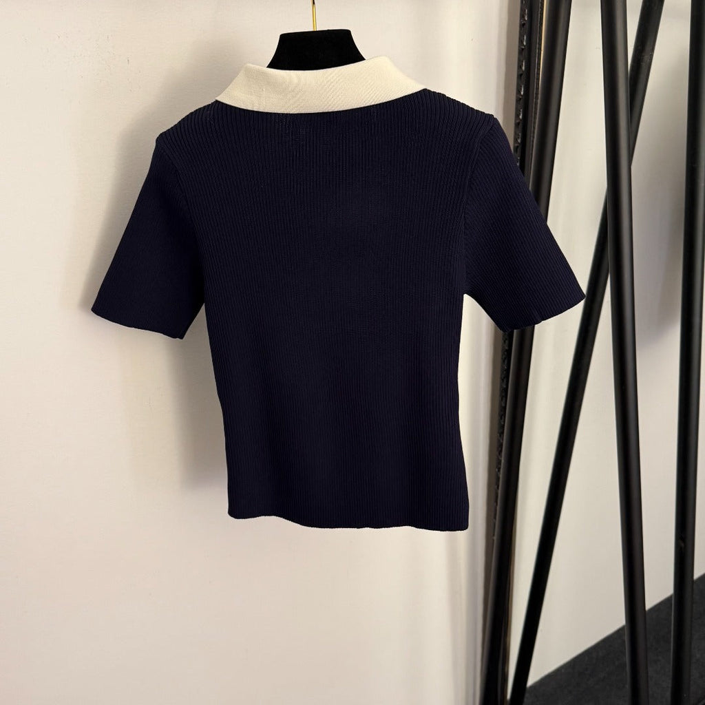 MIUMIU 26S SHORT SLEEVE KNIT TOP 1032