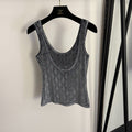 GUCCI 26S EMBELLISHED VELVET SLEEVELESS TOP 175